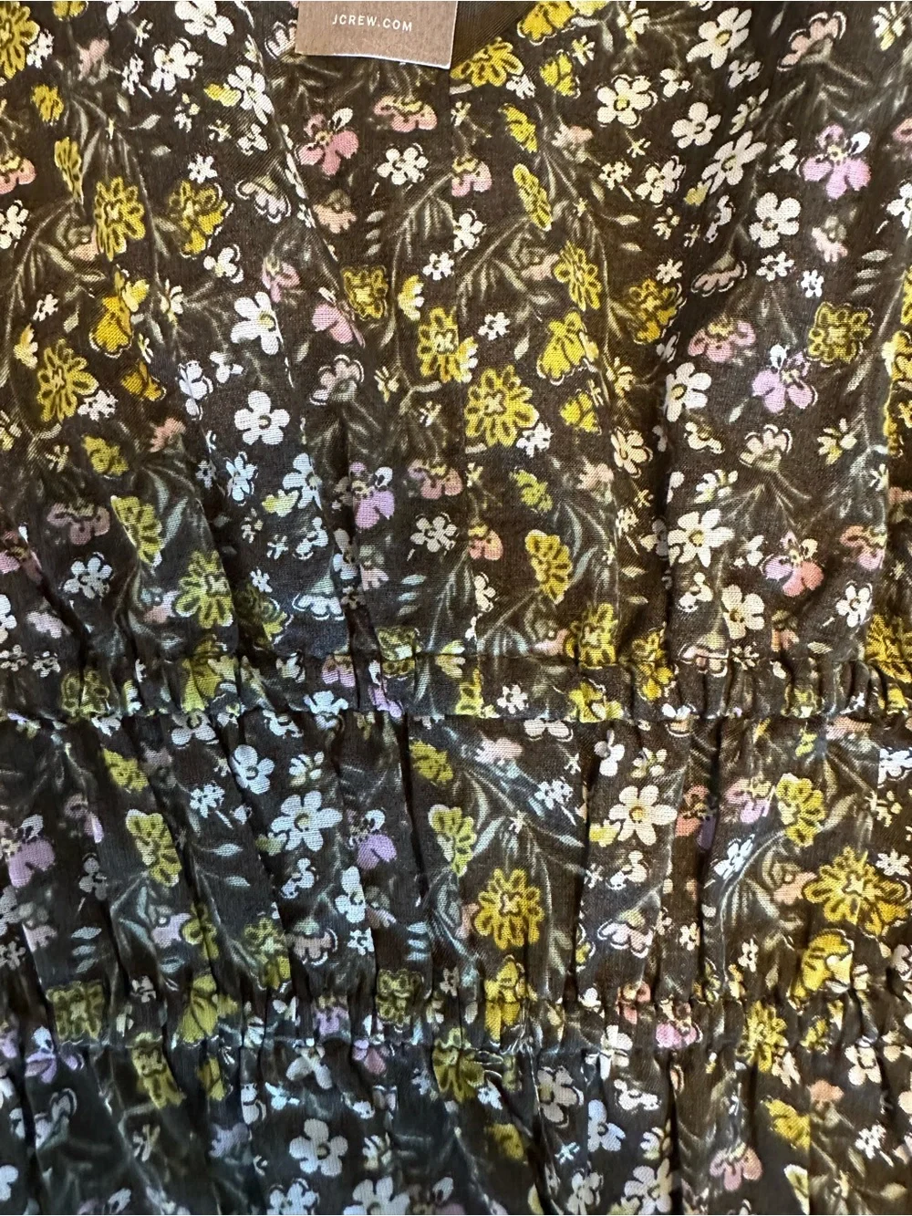J. Crew Black Floral Tie-Shoulder Sleeveless Top